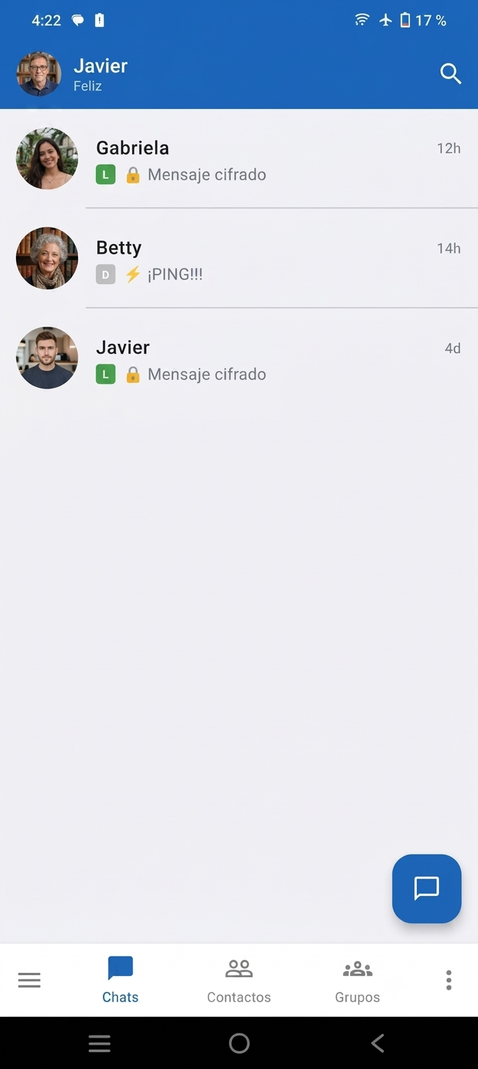 Pantalla de chats
