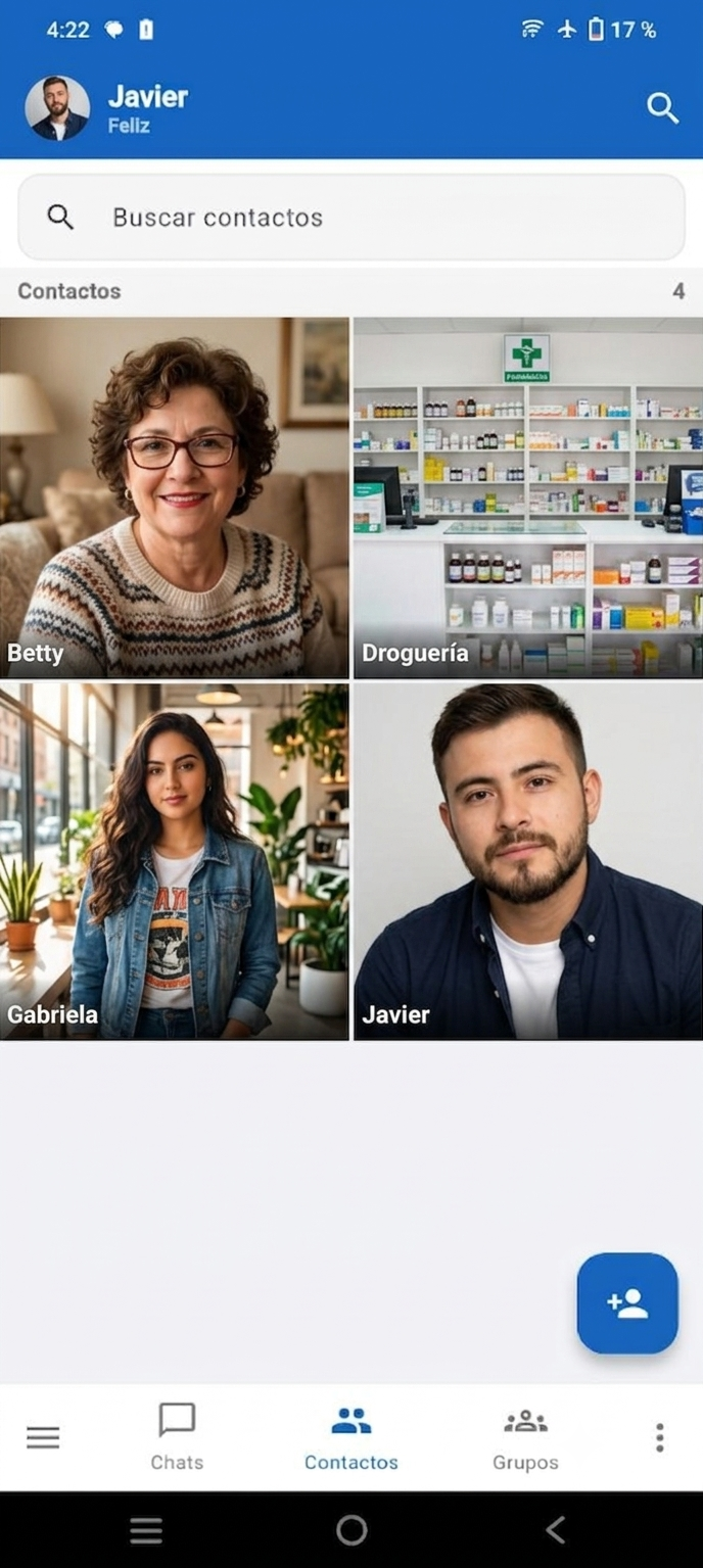 Pantalla de contactos